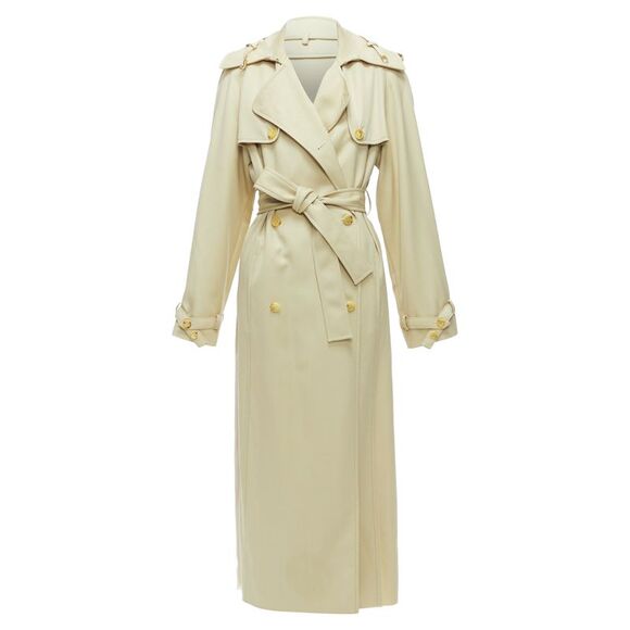 Gabriela Hearst Jackets & Blazers - Gabriela Hearst Merino Wool Silk Trimmed Pleats Trench Coat